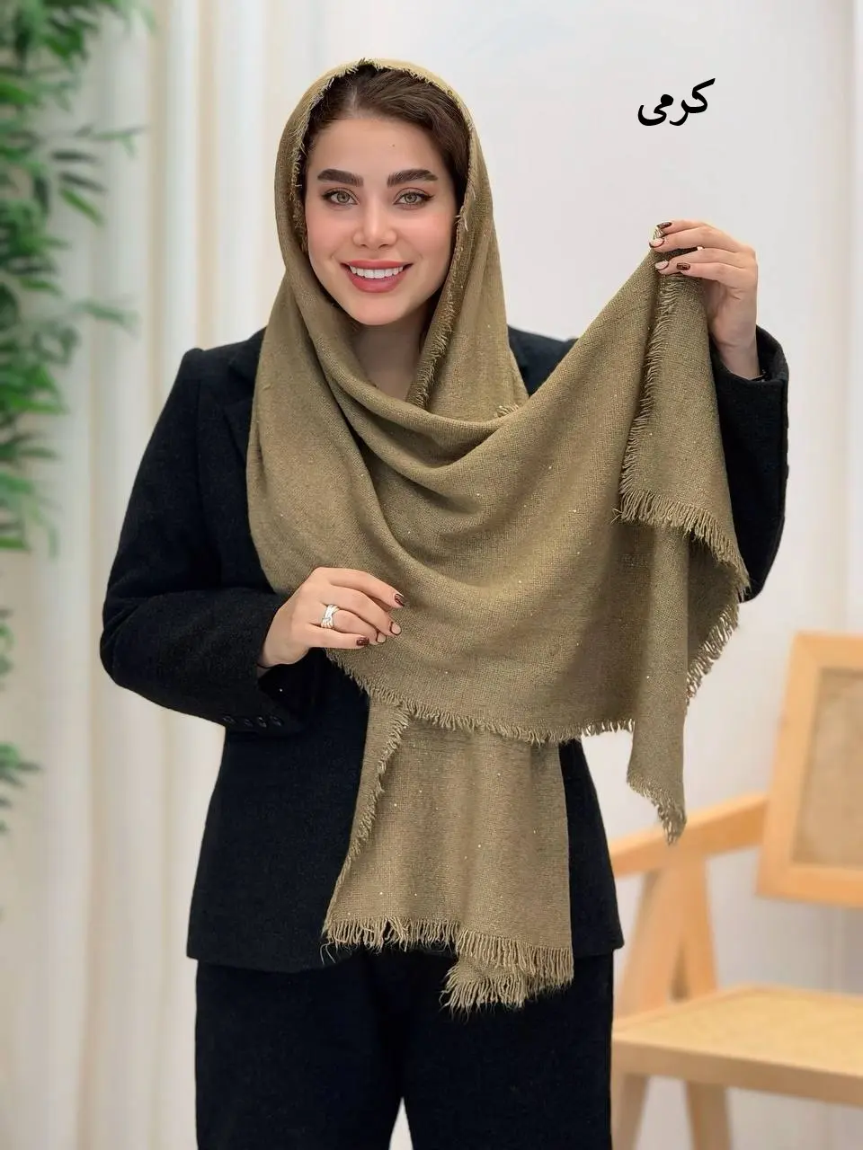 3635-شال اورجینال پولکی